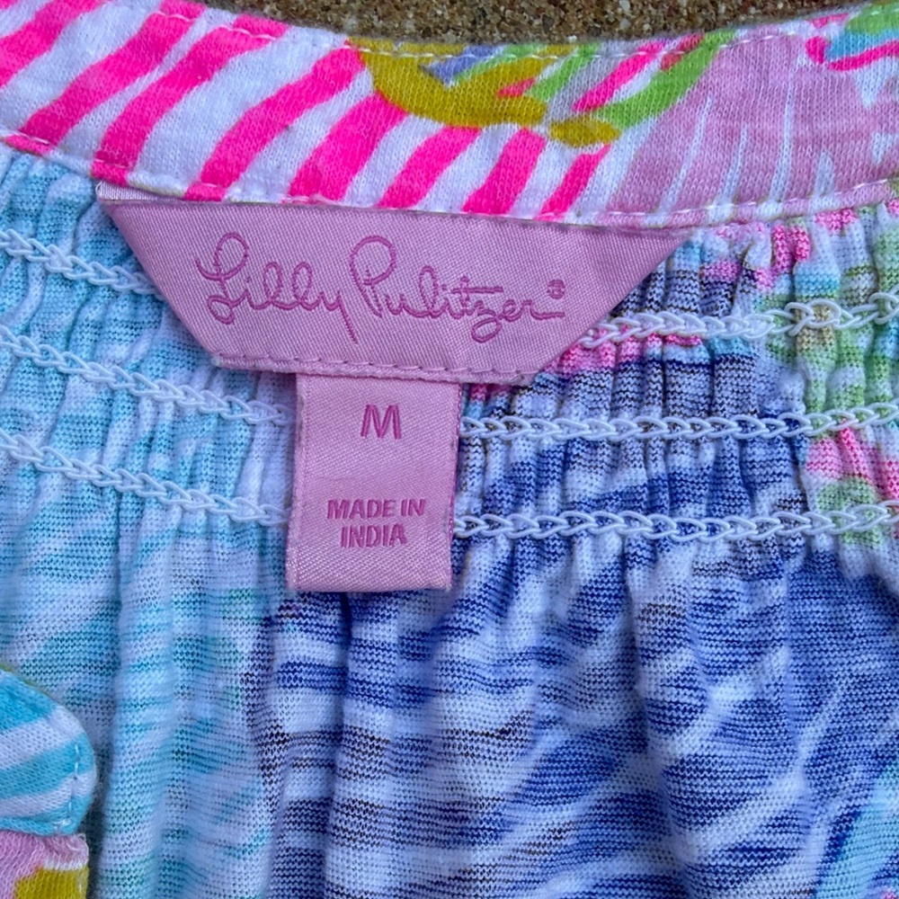 Lilly Pulitzer Pink and Blue Patterned Top - Picture 2 of 6